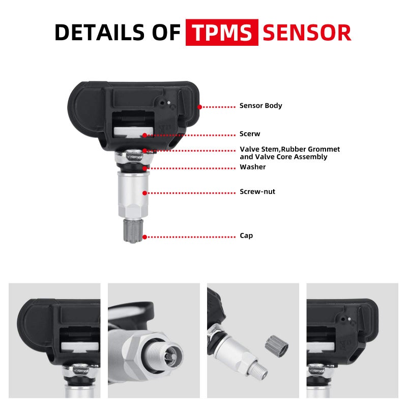 SEINECA A0009050030 Tire Pressure Monitoring System (TPMS) Sensor Compatible with Smart Fortwo Mercedes Benz B250 C230 C250 C280 C300 C350 C63 AMG CL550 CL600 CL63 AMG CL65 AMG CLK350 CLK500 CLK55 AMG etc - Image 5